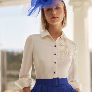 Vestido camisero bicolor