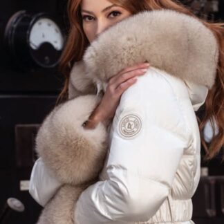 Plumífero largo marfil