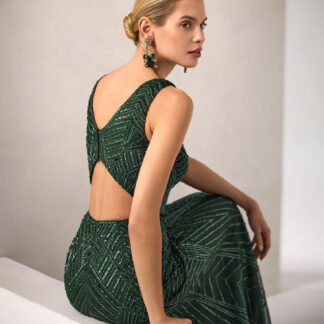 Vestido lentejuelas con capa