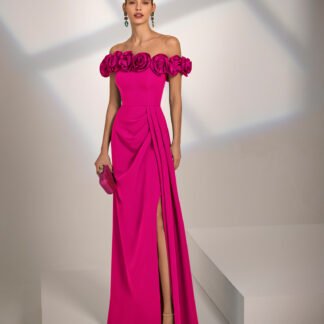 Vestido escote flores