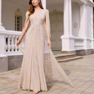 Vestido pedrería azul mikonos