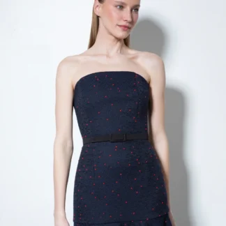 Vestido Monet Marino y Rojo