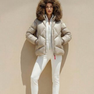 abrigo plumas dichi RISIA beige tienda logroño